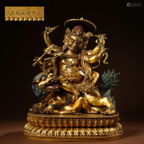 CHINESE TIBETAN GILT BRONZE BUDDHA STATUE