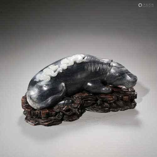 ANCIENT CHINESECARVED HETIAN JADE HORSE
