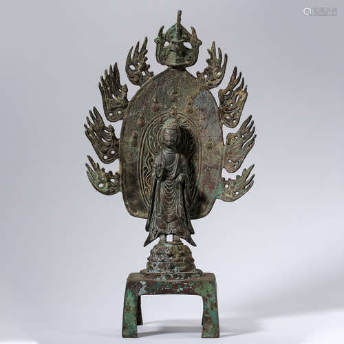 ANCIENT CHINESE BRONZE BUDDHA STATUE