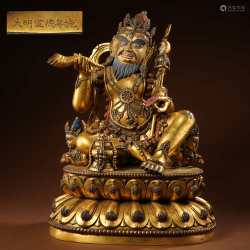 CHINESE TIBETAN GILT BRONZE BUDDHA STATUE