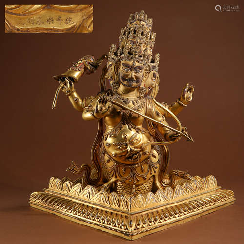 CHINESE TIBETAN GILT BRONZE BUDDHA STATUE