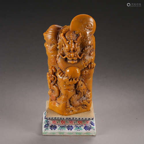 CHINESE TIANHUANG STONE DRAGON SEAL