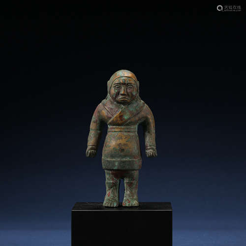 ANCIENT CHINESE BRONZE HUMAN FIGURE