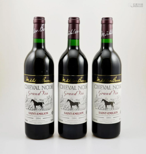 3 bottles of 1994 Cheval Noir,