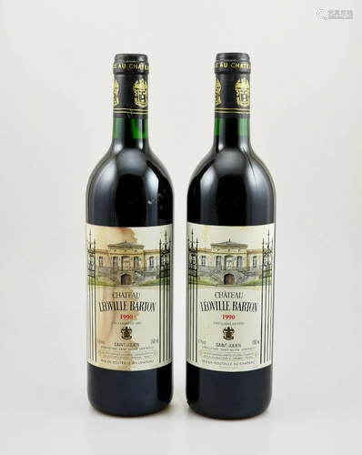 2 bottles of 1990 Chateau Leoville Barton,