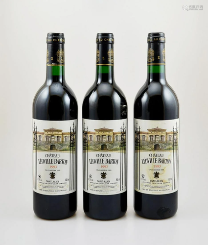 3 bottles of 1993 Chateau Leoville Barton,