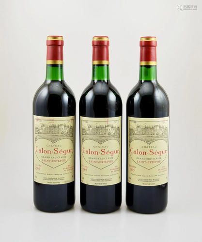 3 bottles of 1995 Chateau Calon-Segur,