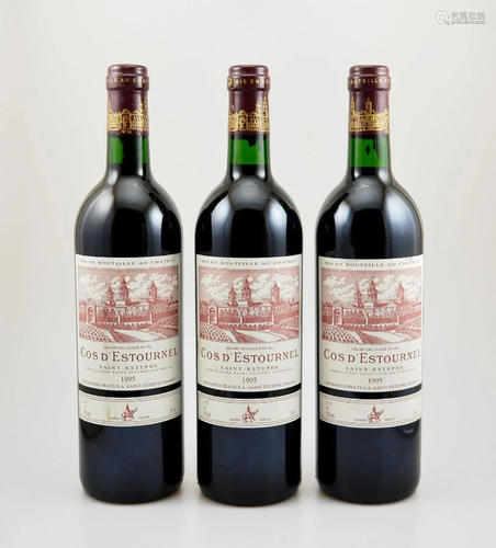 3 bottles of 1995 Chateau Cos d'Estournel,