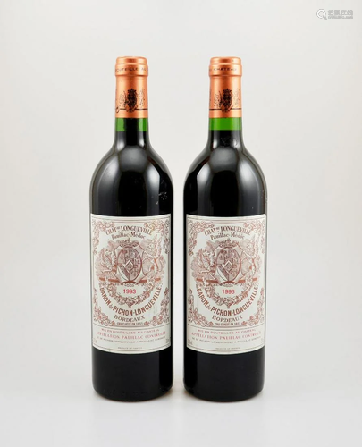 2 bottles of 1993 Pichon-Longueville Baron de Pi…