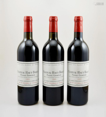 3 bottles of 1995 Chateau Haut-Bailly,