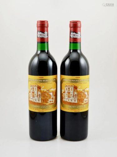 2 bottles of 1988 Chateau Ducru-Beaucaillou,