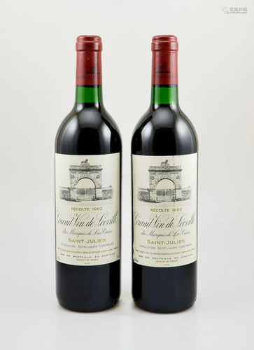 2 bottles of 1992 Chateau Leoville-Las Cases,