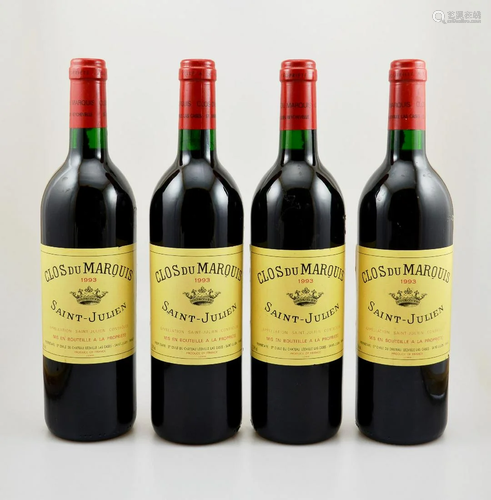 4 bottles of 1993 Clos du Marquis,