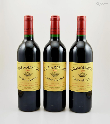 3 bottles of 2000er Clos du Marquis,