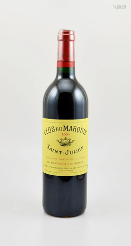 1 bottle 2001 Clos du Marquis,