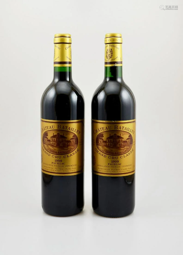 2 bottles of 1999 Chateau Batailley,