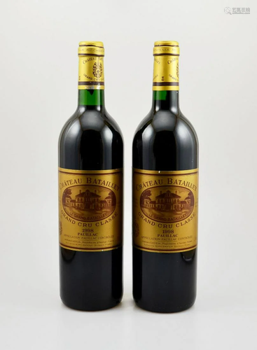 2 bottles of 1998 Chateau Batailley,