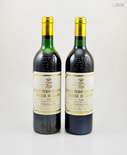 2 bottles of 1988 Chateau Pichon Longueville C…