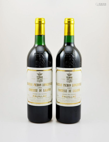 2 bottles of 1993 Chateau Pichon Longueville C…