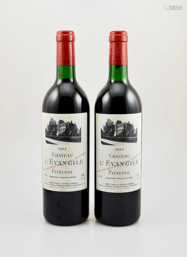 2 bottles of 1993 Chateau L'Evangile,