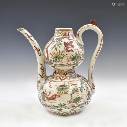 MING WUCAI PORCELAIN TEA POT