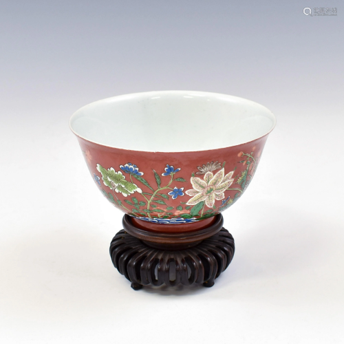 17/18TH C KANGXI COLOR ENAMEL FLORAL GAR…