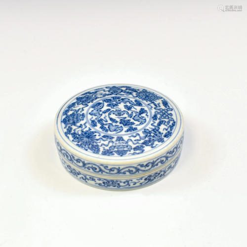YONGZHENG BLUE & WHITE WRAPPED FLORAL INK…