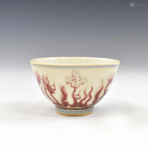 CHENGHUA RED & WHITE PORCELAIN CUP