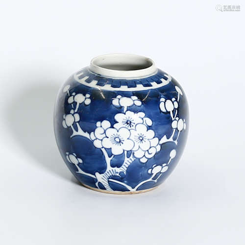 A Blue and White Ice Plum Jar