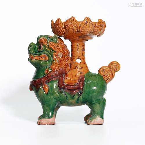 A Sancai Glazed Lamp Liao Dynasty