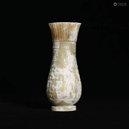 An Archastic Form Jade Vase