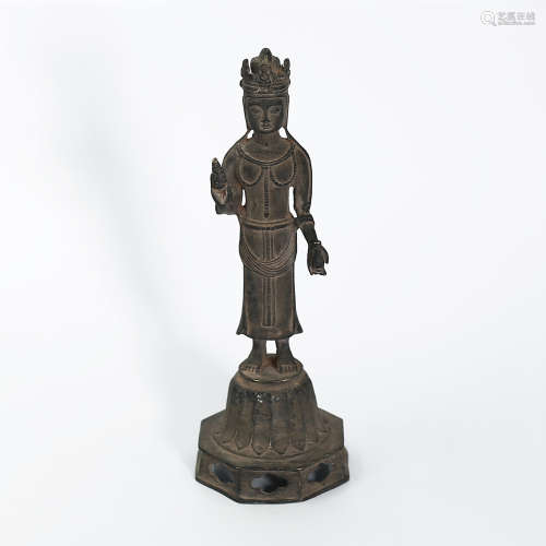 Bronze Standing Guanyin Statue