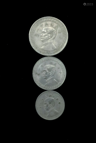 3 CHINESE REPUBLIC 31 COINS