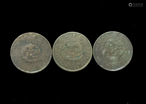 3 QING DYNASTY COINS