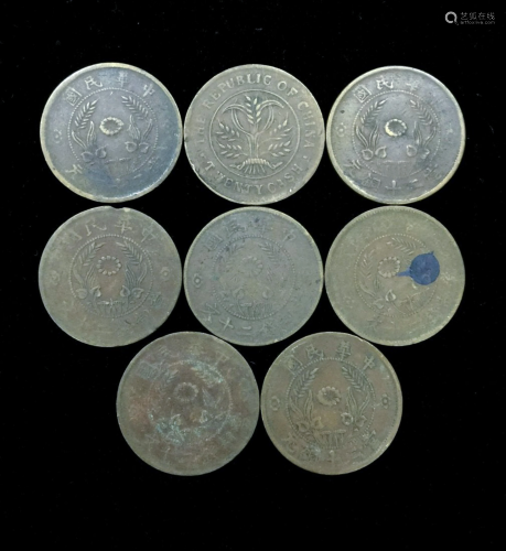 8 BRONZE CHINESE COINS