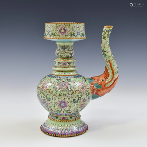 QIANLONG FAMILLE ROSE WINE POT