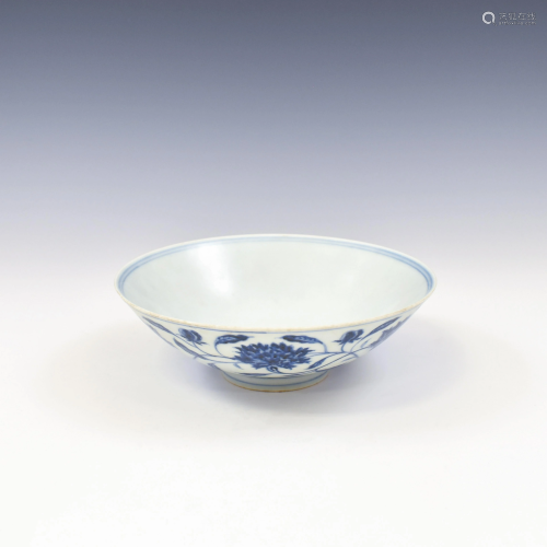 XUANDE BLUE & WHITE FLORAL BOWL