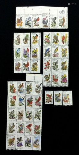 BLOCK OF STATE BIRD STAMPS