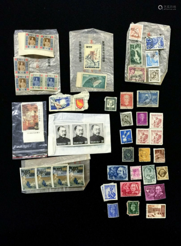 MIXED OF FOREIGN AND CHINESE STAMPS
