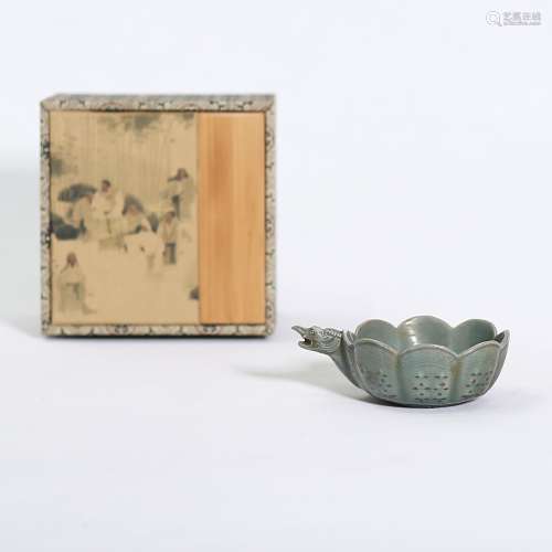 Gao Li Celadon Flower Mouthed Cup with Dragon Sprout.