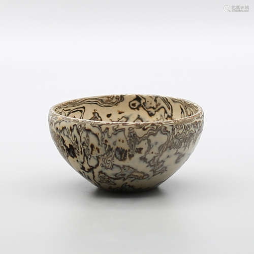 Dang YangYu Kiln Mixed Ceramic Bowl in White Glaze.