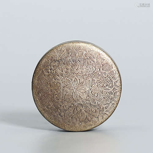 Bronze Carved Circular Box in Flying Hay Pattern