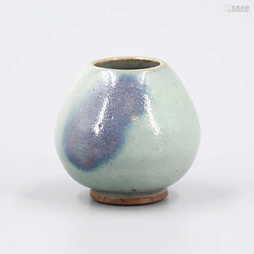 Jun Kiln Water Bowl  with Purple Spots in Blue Glaze