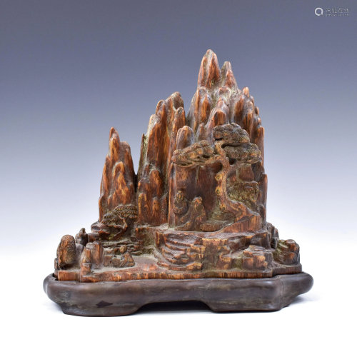 CARVED CHENXIANG MOUNTAIN ON STAND