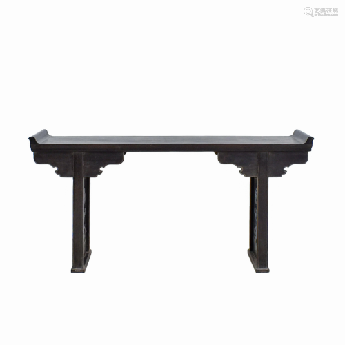 CHINESE ZITAN EVERTED RIM ALTAR TABLE