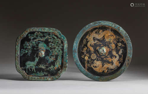 Set Of 16-17th Korean Bronze Mirror