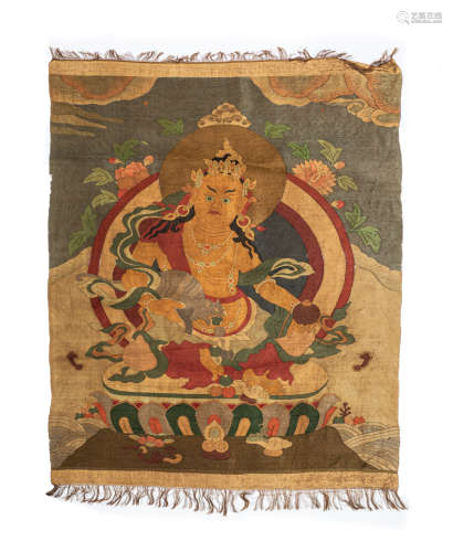 Chinese Kesi Silk Painting Jambhala