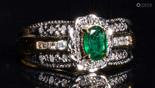 Emerald Diamond 14K Yellow Gold Ring