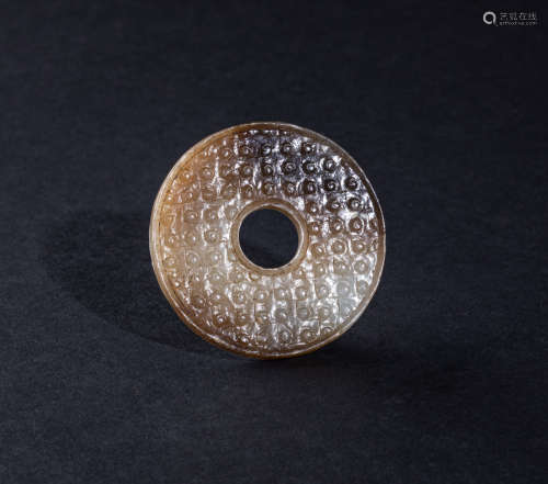 Han Chinese Antique Bronze Jade Bi Disc