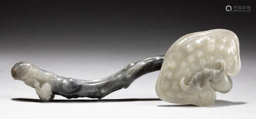 Republic Period Chinese Carved Jade Ruyi Scepter